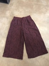 pantaloni donna ZARA. TG S Colore Bordeux In PiZzo  Cropped Nuovi