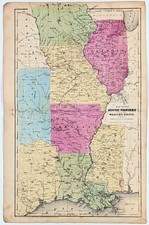 Mappa 1847 STATI UNITI - OVEST