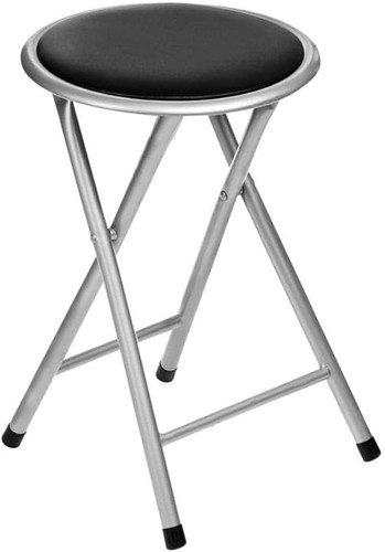 Chic black folding stool - black,