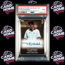 Paolo Maldini 1/1 Il Capitano Autografo su Carta PSA - 2024-25 TOPPS AC Milano 125