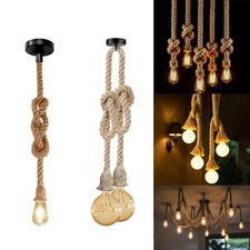 Lampada industriale retrò corda di canapa sospensione corda lampada a sospensione plafoniere E27