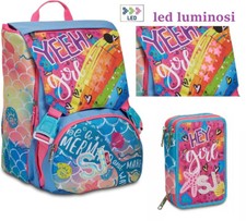 set ZAINO SDOPPIABILE + Astuccio 3zip OCEANLED GIRL con luci led SJ GANG