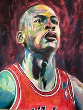 Michael Jordan. Dipinto/quadro 90 x 70 Olio su tela. Arte moderna contemporanea 
