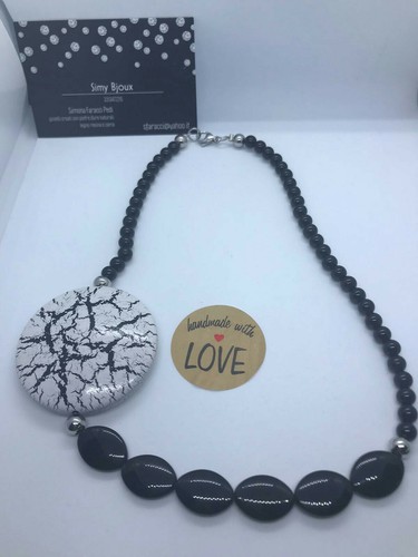 Collana onice nero legno - onice,