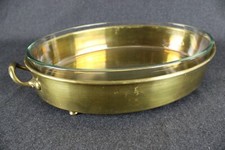 VASSOIO Porciani PUNZONATO Corona Fiorita B con Manici VINTAGE ANTICO D'EPOCA