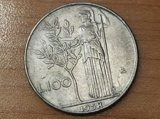 1958 Italy 100 Lire KM# 96.1
