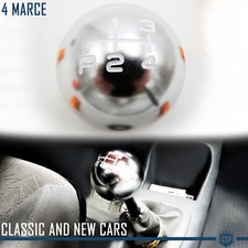 POMELLO Leva Cambio Auto SILVER PER Porsche 356 (48-66) 4 MARCE Acciaio INOX