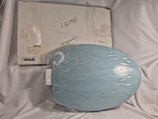 Raro sedile WC allungato Kohler blu ceruleo vintage #4664-8 nuovo vecchio magazzino con scatola