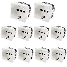 Presa Schuko 2 6 10 PEZZI Compatibile con Presa Matix 2P+T 250V 16A Tonda Bianco