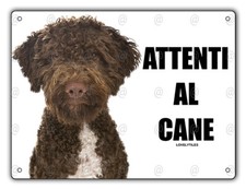 Cartello Attenti al cane Lagotto metallo pvc targa