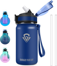 Borraccia Termica, 500Ml Borraccia Bambini, Borraccia Con Cannuccia, Facile Da P