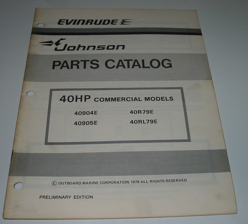 Parts catalog evinrude johnson - catalog,