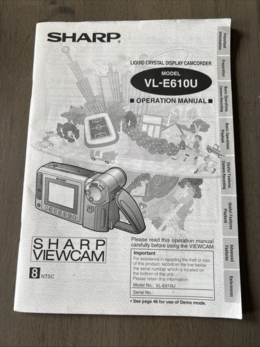 Sharp viewcam e610u - sharp,