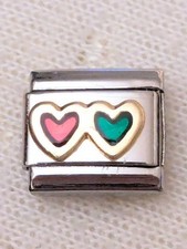 Autentico Charm Nomination Classico Italiano Doppio Cuore Link Classico A39