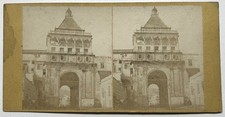 Italia Palermo Porta Nuova Foto C1865 Stereo Vintage Albumina