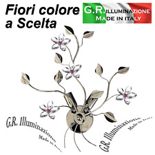 APPLIQUE MODERNA CROMATA 2 LUCI LAMPADA DA PARETE CRISTALLO BAGNO CUCINA Sara