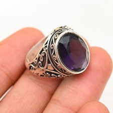 Anello uomo ametista argento