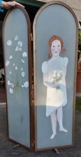 PARAVENTO / SEPARE' 1,29x 0,82 mt.pittura ad olio su vetro