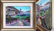 Marina grande elaborata scultura in legno bella cornice