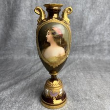 Antico vaso urna porcellana Royal Vienna Una Gitana 5 dicembre 87 - 9 1/2"