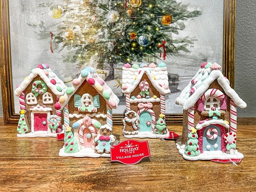 Pastel gingerbread village - pastel,