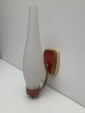 Lampada Applique Parete In Ottone Vetro Satinato 50s Stilnovo Lelli Ponti Italy