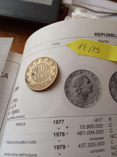 Moneta 200 lire del - da,