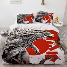 Nuovo set biancheria da letto Godzilla Cool set copripiumino in microfibra singolo matrimoniale reggiseno