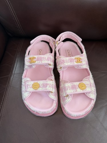 Sandali chanel tweed papà - chanel, 38