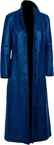 Uomo blu pelle - pelle, lungo