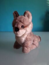 "TRUDI" peluche vintage Lupo, colore panna e grigio, altezza 21 cm.