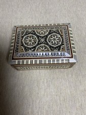 SCATOLA COFANETTO PORTAGIOIE Vintage / Antico • Rettangolare • LEGNO MADREPERLA