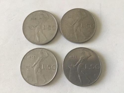 Italie pièces 50 lire - ,