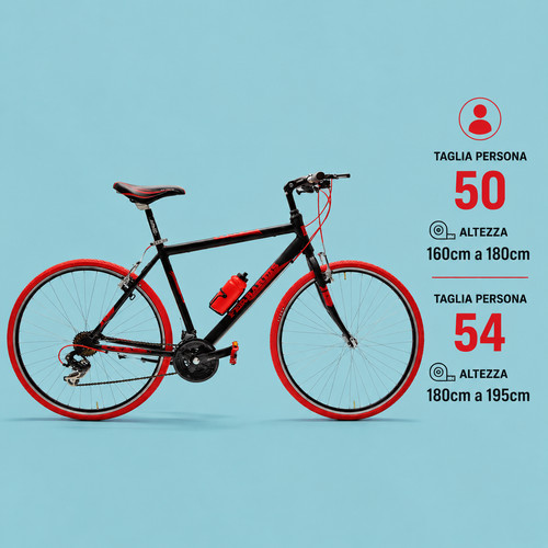 Bici ibrida nero rosso - bici,