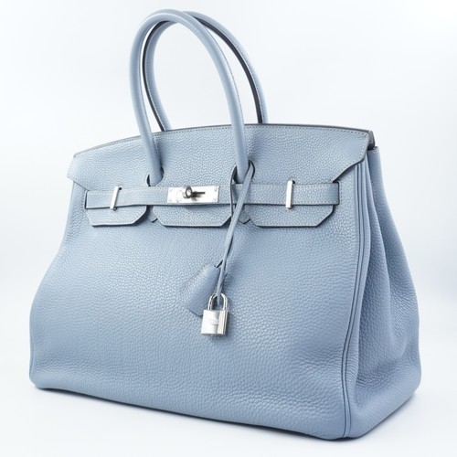 Hermes birkin leather - birkin, bleu