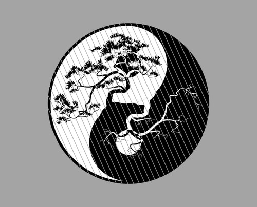 Adesivo yin yang bonsai - adesivo,