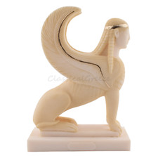 Statua antica mitologia greca sfinge alabastro 6,88" - 17,5 cm marmo fuso