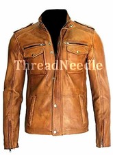 Giacca Moto Biker In Vera