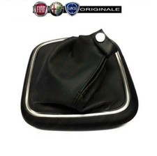 CUFFIA LEVA CAMBIO IN PELLE FIAT TIPO EGEA ORIGINALE NERO CROMO 735641775