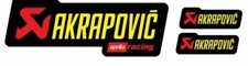 3 Adesivi Stickers AKRAPOVIC APRILIA RACING Racing resistente al calore giallo 