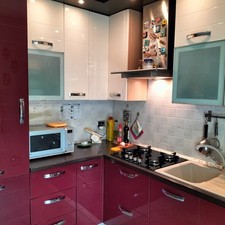 arredo cucina Ca. 4 MT angolare lucida bordeaux/ panna elett. Forno p.cottura