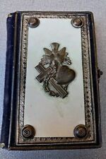 Libretto religioso Antico 1876 rivestimento metellico in Argento 
