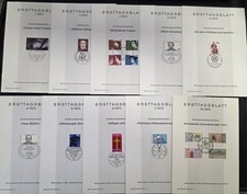 ERSTTAGSBLATT Der Deutschen Bundespost lotto da 39 pezzi anno 1975 German Stamps