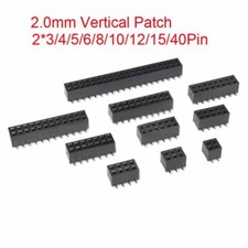 2*3/4/5/6/8/10/12/15/40Pin Double Row Vertical Patch PCB Header Connector 2mm