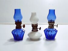 Lampade a olio 3 Pz. Lume a petrolio antico con boccia di vetro 11,5 Cm vintage