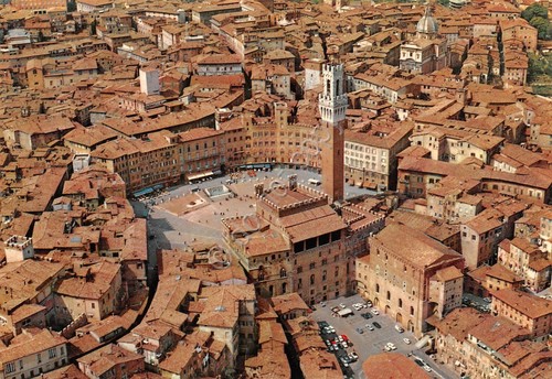 Cartolina siena veduta aerea - siena,
