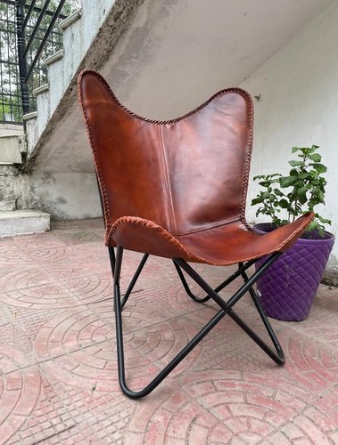 Sedia farfalla pelle vintage