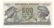 500 LIRE ARETUSA  DECR  20 -