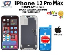 IPHONE 12 PRO MAX  DISPLAY TOUCHSCREEN VETRO CON FRAME PARI ALL' ORIGINALE TOP