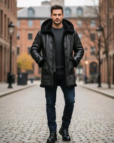 Cappotto lungo uomo vera pelle